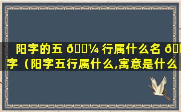 阳字的五 🌼 行属什么名 🕷 字（阳字五行属什么,寓意是什么）